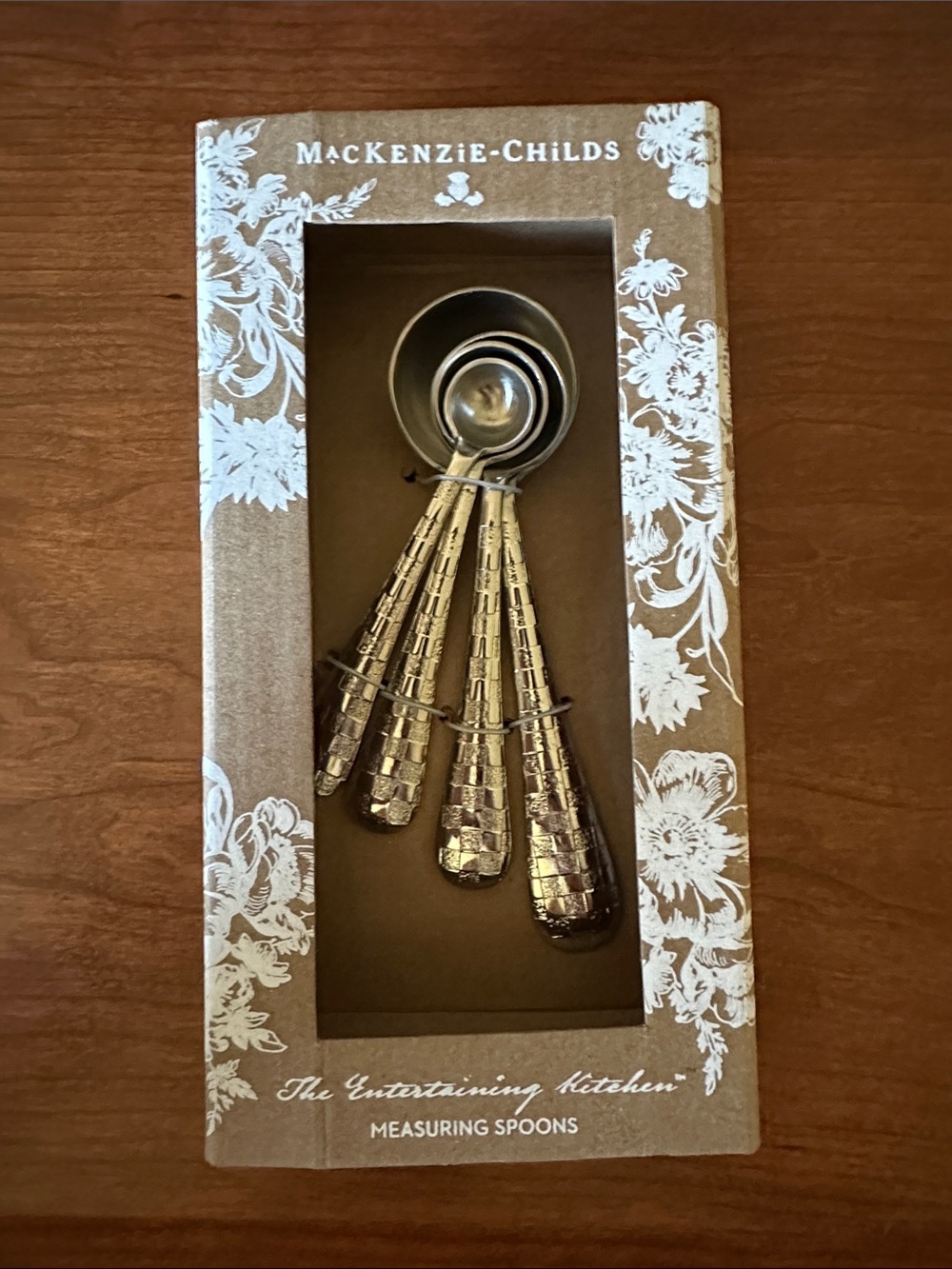 Mackenzie-Childs Silver Measuring Spoons Set NWT